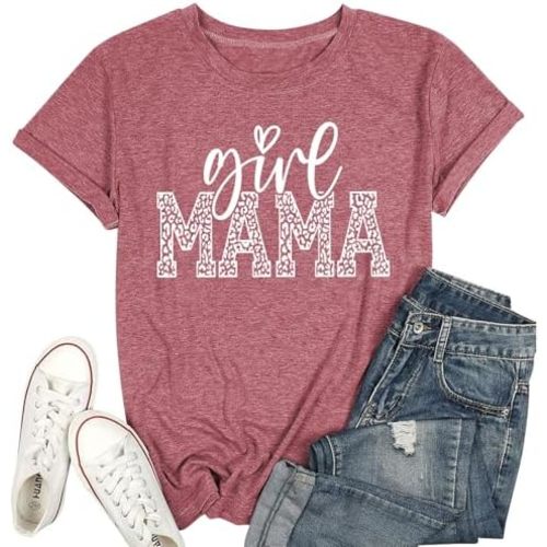 Mama Shirt Women Mom T Shirt Baseball Mom Shirts Mother Casual Short Sleeve Tops