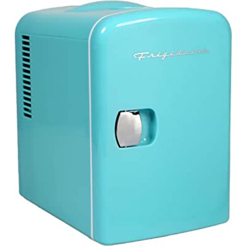 Frigidaire BLUE EFMIS149_AMZ Mini Portable Compact Personal Cooler Fridge, 4 Liter Capacity Chills Six 12 oz Cans, 100% Freon-Free & Eco Friendly, Includes Plugs for Home Outlet, standard