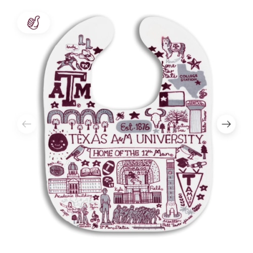 Texas A&M Julia Gash Baby Bib