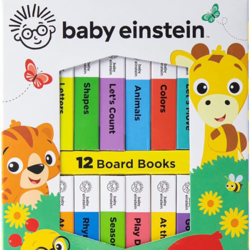 Baby Einstein - My First Library Board Book Block 12-Book Set - First Words, Alphabet, Numbers, and More! - PI Kids