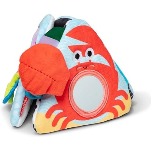 Melissa & Doug Ocean Tummy Time Triangle Infant Baby Toy, Soft Sensory Toy with Textures, Mirror, for Newborns to Ages 6 Months