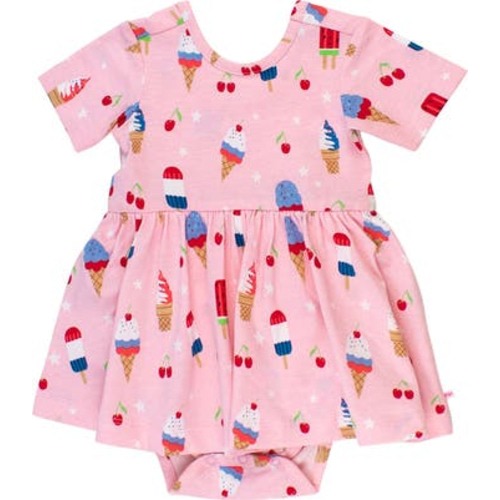 Baby/Toddler Knit Short Sleeve Twirl Romper, 0-3M