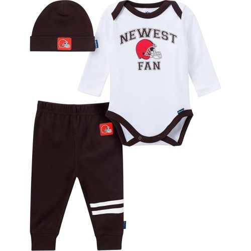 Gerber NFL baby-boys 3-piece Onesie Bodysuit, Active Pant and Cap Set