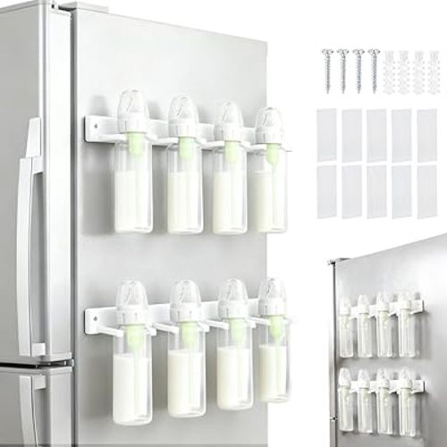 Palksky Baby Bottle Storage Organizer for Dr. Brown's,Baby Bottle Holder for Wall Storage, Fridge and Cabinet, Space Saving Organizer for Baby Stuff Essentials（2-Pieces）