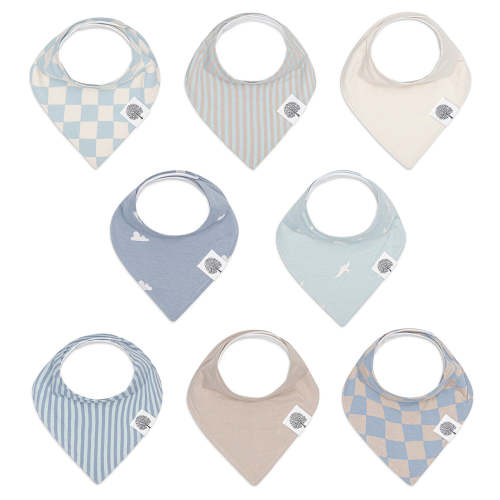 Bandana Baby Bibs | Cloud Set - 8 Pack | Parker Baby Co.