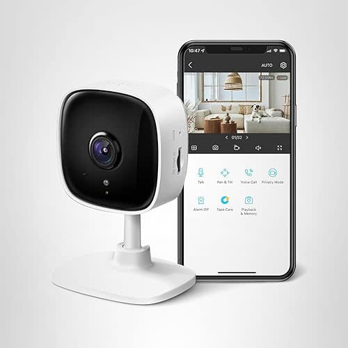 Tapo 2K Indoor Security Camera for Baby Monitor, Dog Camera w/Motion Detection, 2-Way Audio Siren, Night Vision, Cloud & SD Card Storage(Up to 512GB), Works w/Alexa & Google Assistant C110