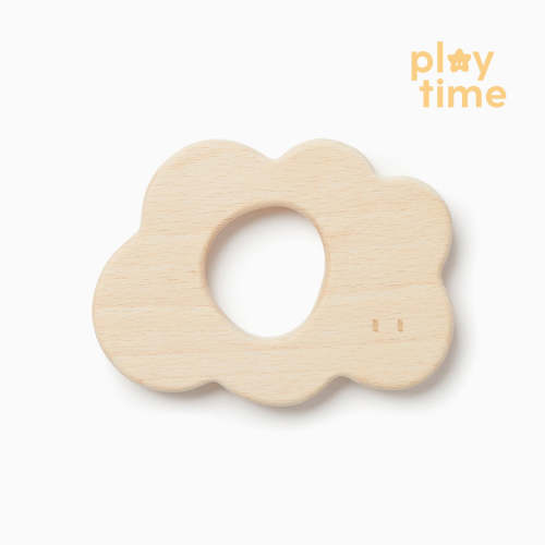 Wooden Cloud Teether - Wood – Manymoons