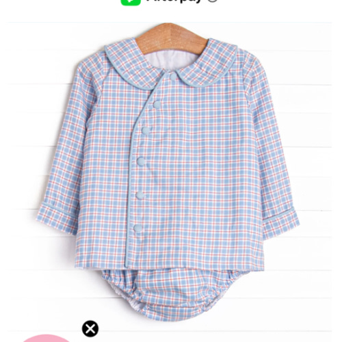 Bleu: Foster Long Sleeve Diaper Set, Red and Blue Plaid – Stitchy Fish