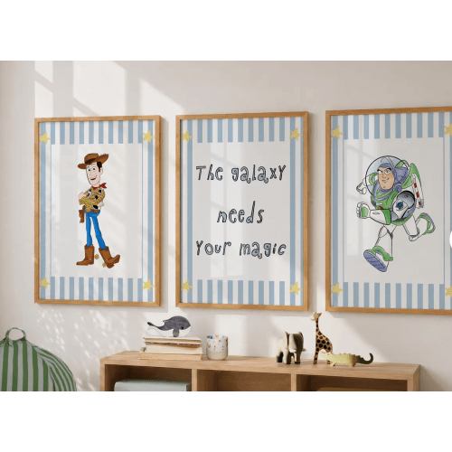Toy Story Nursery Prints Set of 3, The Galaxy Needs Your Magic, Woody and Buzz Nursery Prints, Space Nursery Decor, Digital Download