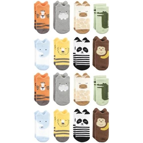 Hudson Baby Unisex Cotton Rich Baby Terry Socks 16-Pack
