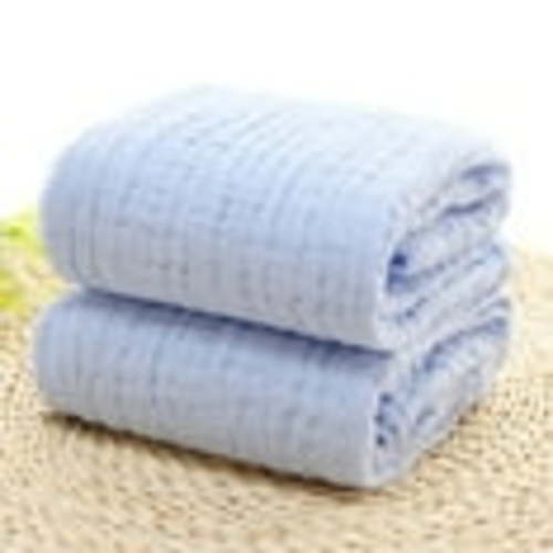 1Pcs Baby Muslin Bath Towels, Super Soft Cotton Bath Towel 6 Layers Infant Newborn Swaddle Blanket 41.34 X 41.34 Inches,Baby Registry as Shower (Blue)
