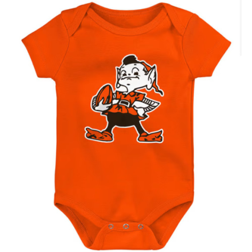 Cleveland Browns Brownie Baby Choco Brown ORANGE One Piece - 133408428