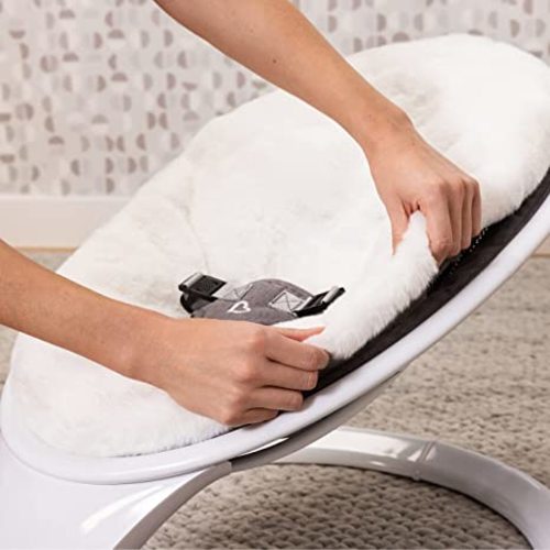 Munchkin Deluxe Baby Swing, Includes Bluetooth Enabled Baby Swing, Premium Ultra-Soft Faux Fur Cover and Travel Carrying Case - Swing + Fur Cover + Travel Case