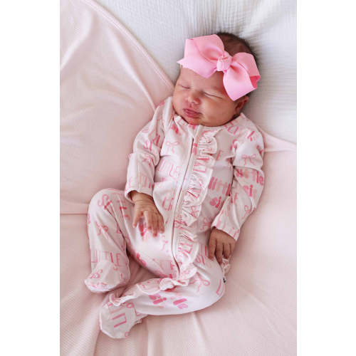 Ruffle Zipper Footie in Little Sis | Caden Lane