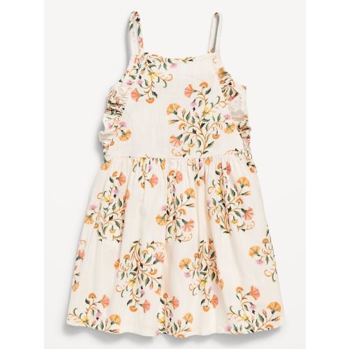 Printed Sleeveless Ruffle-Trim Dress for Toddler Girls
