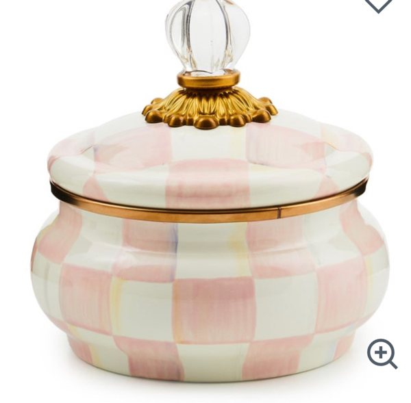 MacKenzie-Childs | Rosy Check Squashed Pot