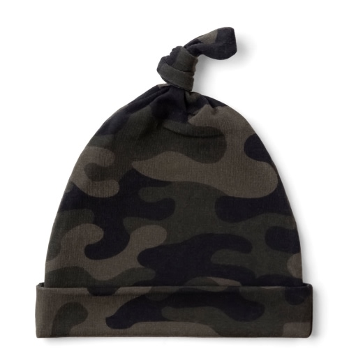 Dark Camo Knotted Beanie