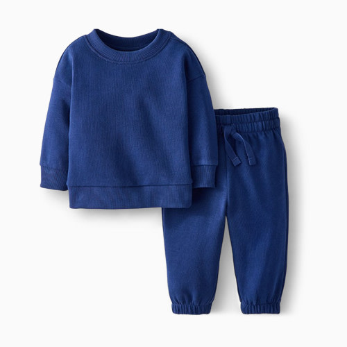 Hanna Andersson Baby French Terry Sweatsuit Set - Navy Blue, 3-6 M