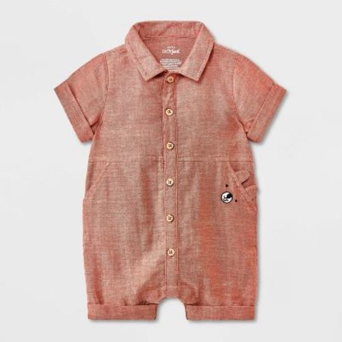 Baby Boys' Gauze Romper - Cat & Jack™ Brown Newborn