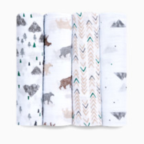Aden + Anais Essentials Cotton Muslin Swaddles (4 Pack) - Bear Necessities