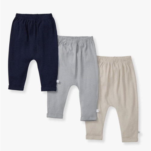 Burt's Bees Baby Unisex Knit Jogger Pants, 3-Pack Baby Sweatpants, 100% Organic Cotton Infant Bottoms