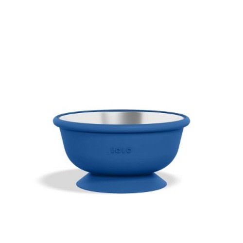 Lalo 12oz Stainless Steel Suction Baby Bowl - Blue Raspberry