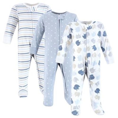 Hudson Baby Infant Boy Cotton Sleep And Play, Multi Color Boy Elephant, 0-3 Months