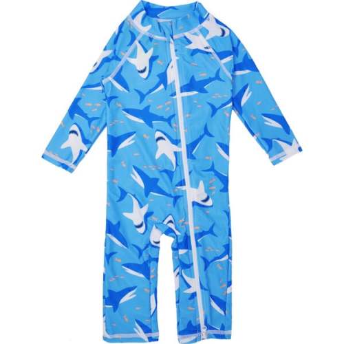 UPF 50+ Long Surf Swimsuit, Ankle Length, Shark Cyclone - Flap Happy | Maisonette