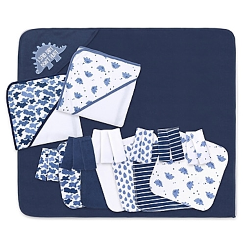 The Peanutshell™ Dino 23-Piece Bath Gift Set in Blue/White