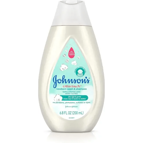 Johnson's CottonTouch Newborn Baby Wash & Shampoo, Made with Real Cotton, 6.8 fl. oz