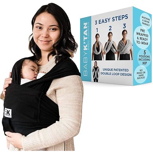 Original Baby K'tan Baby Carrier: #1 Easy Pre-Wrapped, Soft, Slip-On, No Rings, No Buckles | 5 in 1 Baby Sling Gift | The Best Hands Free Infant Wrap For Newborn to Toddler up to 35lb (See Size Chart)