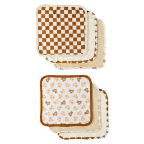6 Pack Soft Washcloths - Bears