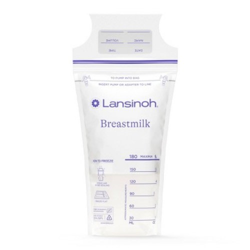 Lansinoh Breast Milk Storage Bags, Fast Freeze & Thaw Breast Milk Bags for Baby Bottle Feeding - 200ct/6oz