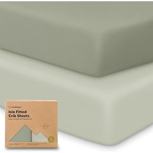 2-Pack Crib Sheets for Boys, Girls - Viscose Derived from Bamboo Fitted Crib Sheet, Baby Crib Sheets Neutral, Crib Mattress Sheet, Toddler Bed Sheets, Baby Sheets for Crib Fitted Sheets (Lichen)