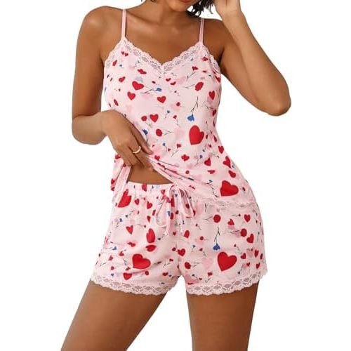 Avidlove Women Cami Pajama Set Modal Sleepwear Lace Trim Short PJ Set with Shorts