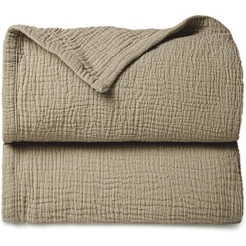 Lulu moon Muslin Quilt Blanket, Crib Blanket for Baby and Toddler,47x47 Inches(Olive)