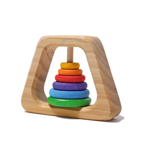 Wooden Rainbow Pyramid Rattle