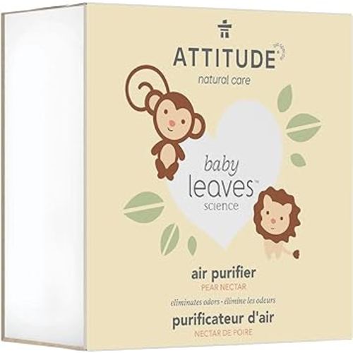 ATTITUDE Baby Air Purifier, Activated Carbon Freshener, Odor Remover, Plant and Mineral-Based, Vegan, Pear Nectar, 8 Ounces