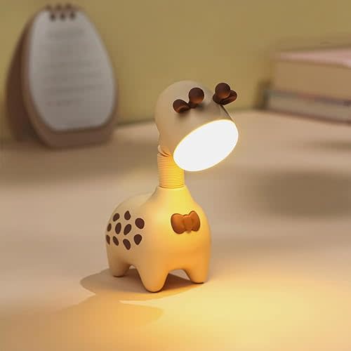 Fantasee Giraffe Night Light USB Rechargeable Nursery Bedside Sleeping lamp for Child Kids Students Birthday Party Gift Home Decor (Beige)