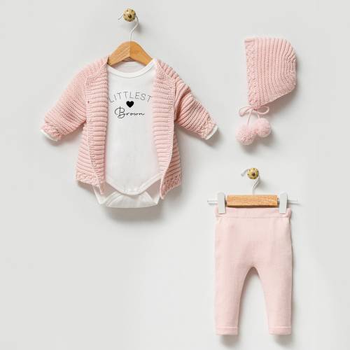 4Pcs Knitted Baby Outfit, Newborn Baby Gift Set, Baby Announcement, New Baby Gift, Baby Shower Gift, Personalized Baby, Welcome Baby Gift
