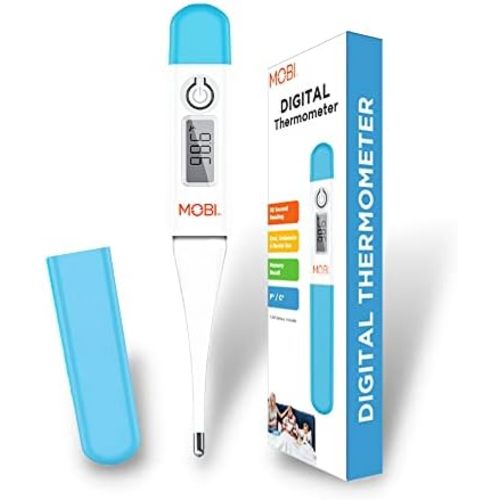 MOBI - Digital Health Thermometer - Oral, Underarm, and Rectal Thermometer for Adults and Children - Thermometer for Fever - Rectum and Armpit Reading for Baby, Children and Adults - 1 Pack