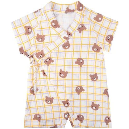 PAUBOLI Baby Kimono Robe Newborn Cotton Yarn Bodysuit Romper Infant Japanese Pajamas 0-24 Months