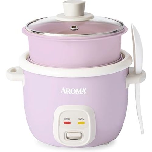 AROMA® CoreCoat Rice Cooker with Pop-Up Food Steaming Basket (4 Cups Cooked, 2 Cups Uncooked, 1 Qt)