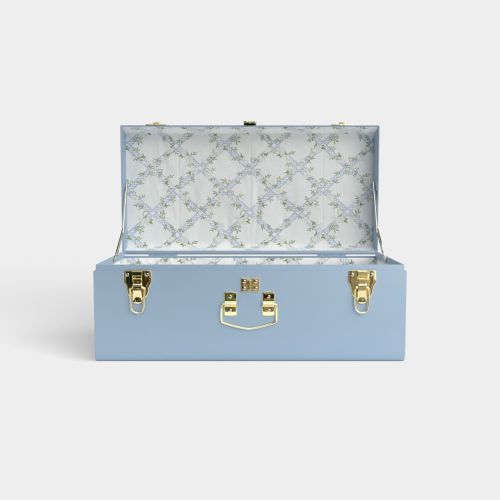 Petite Classic Trunk - Light Blue - Timeless Trellis / No Embroidery