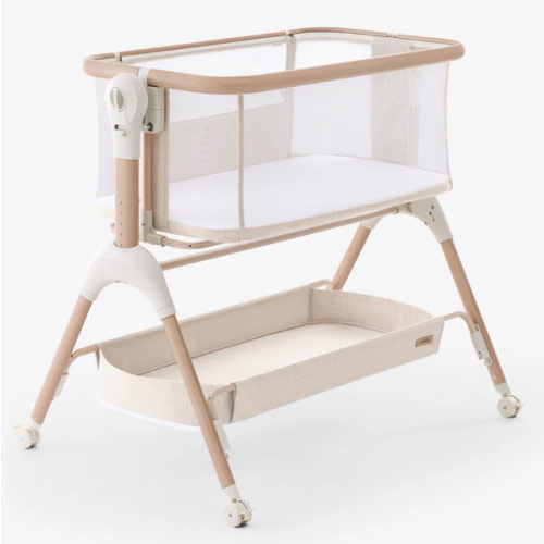 HARPPA Cuddly Signature | 3-in-1 Rocking Baby Bassinet & Bedside Sleeper with Anti-Reflux Mattress for Newborns | Attaches to Bed, Adjustable Height, Tool-Free Setup, Portable Wheels, CPSC Certified, Gentle Rocking Motion | Ideal for Infants, Safe Co-Slee