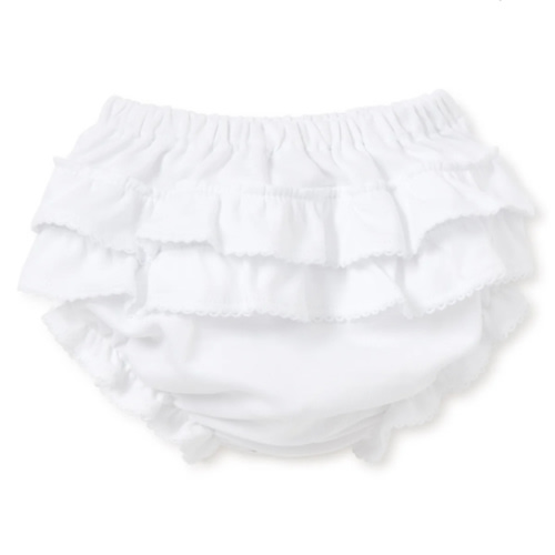 White Kissy Basics Ruffle Diaper Cover