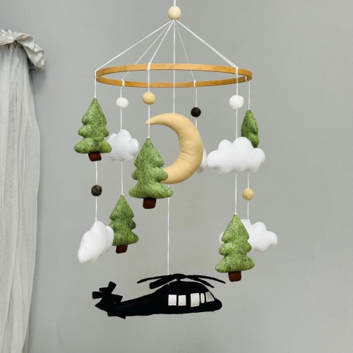 Military helicopter baby mobile, Jet baby mobile, Boy nursery mobile decor, Baby shower gift