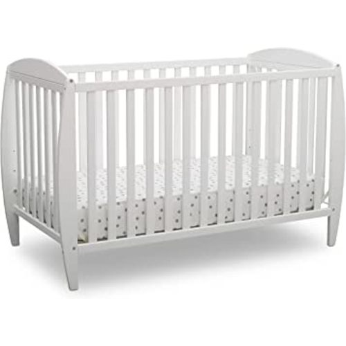 Delta Children Taylor 4-in-1 Convertible Baby Crib, Easy to Assemble, Sustainable New Zealand Wood, JPMA Certified, White