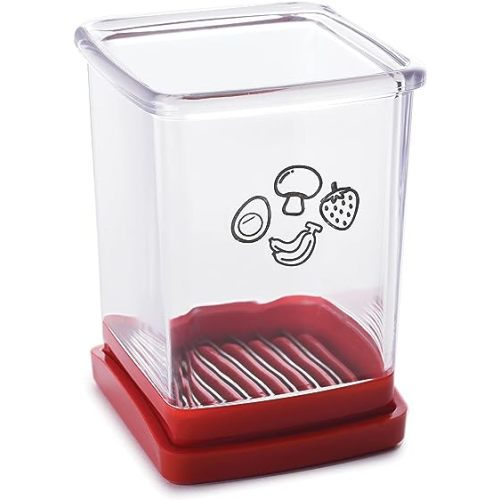 Norpro Speed Slicer with Push Plate, Red, 3"L x 3"W x 4.25"H