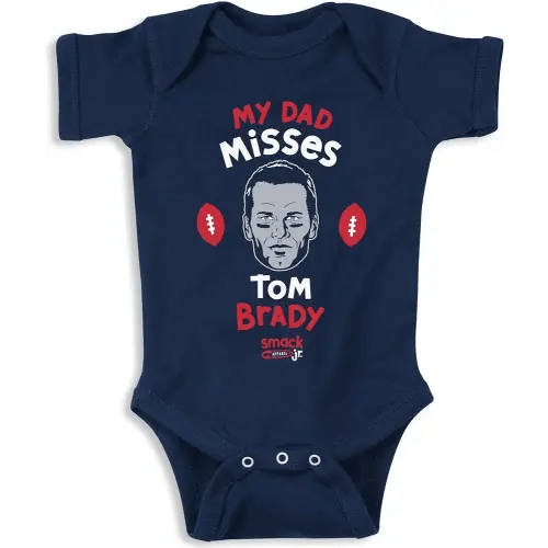 My Dad Misses Tom Brady Baby Apparel for New England Football Fans (NB-7T)